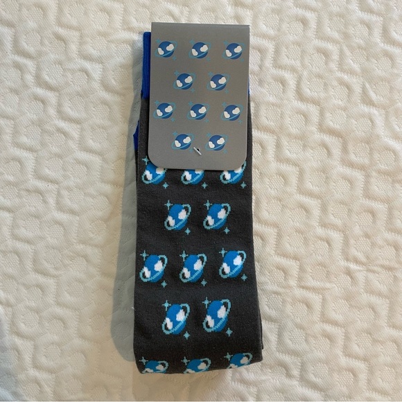 Microsoft Space Planet Logo Socks Soft Crew Cut Copilot Unisex Men’s Cotton - Picture 2 of 5